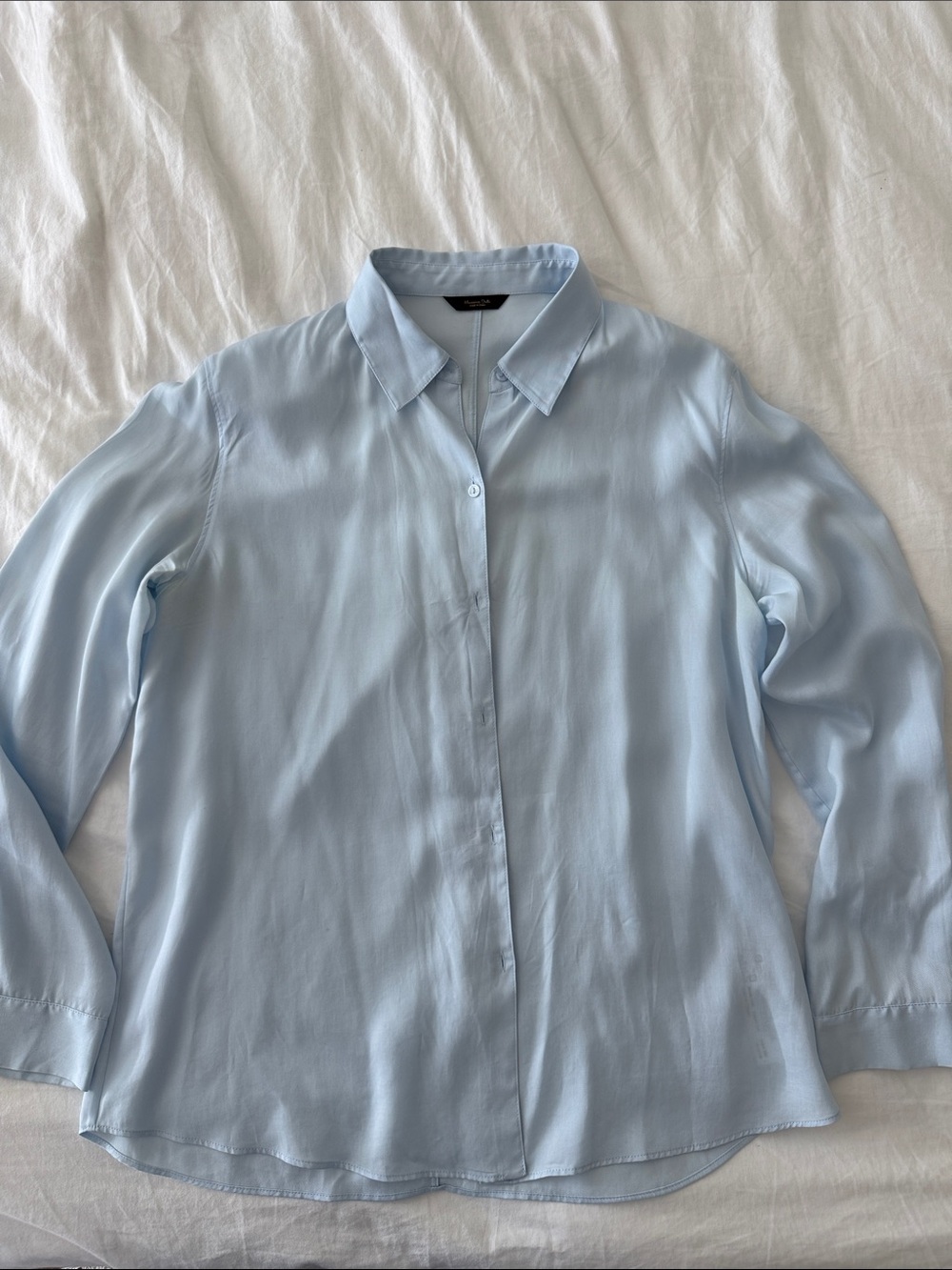 Massimo Dutti Light Blue Dress Shirt with Classic Collar